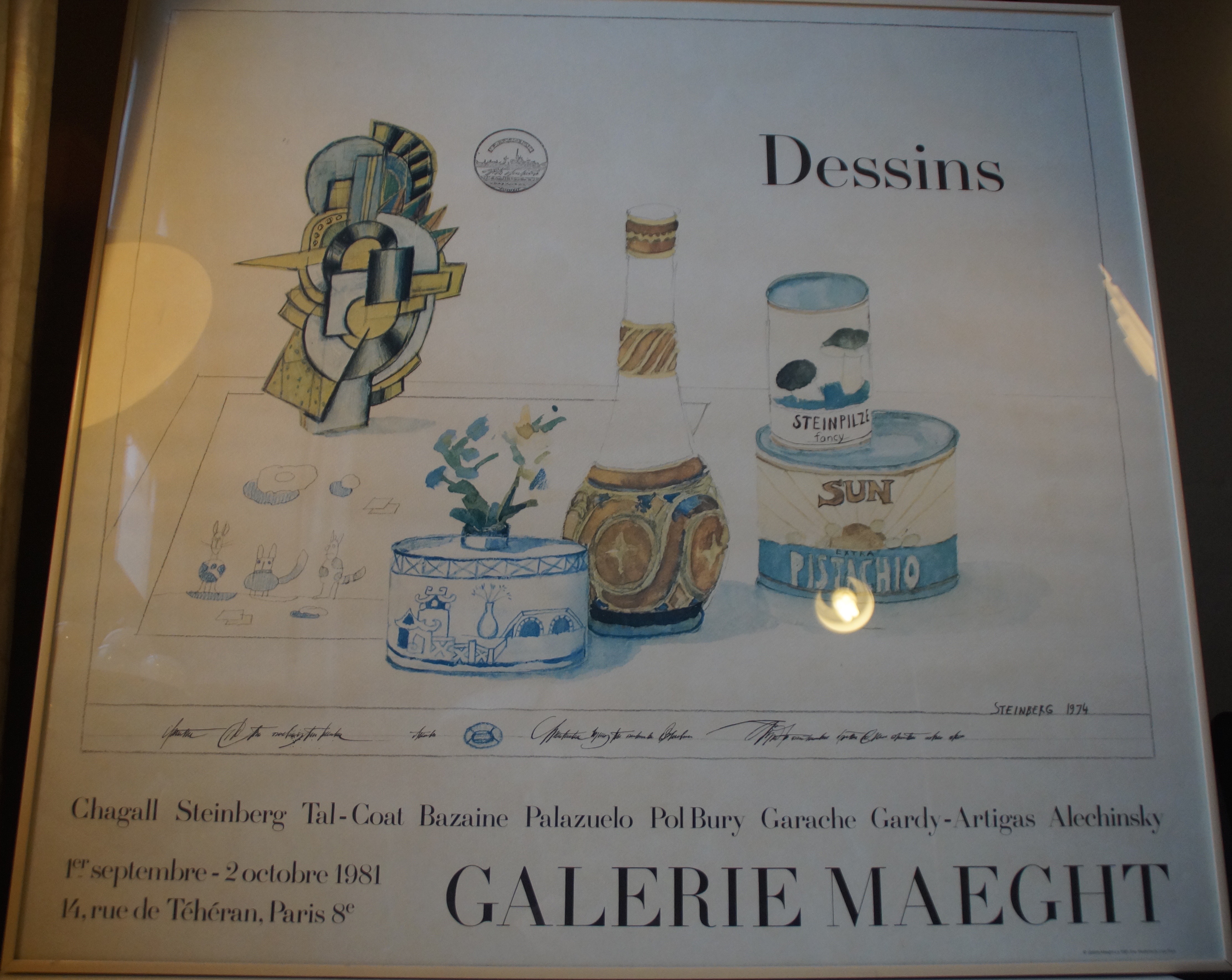 Vintage litografisk fra Galerie Maeght: Steinberg m.fl. retro-design.dk