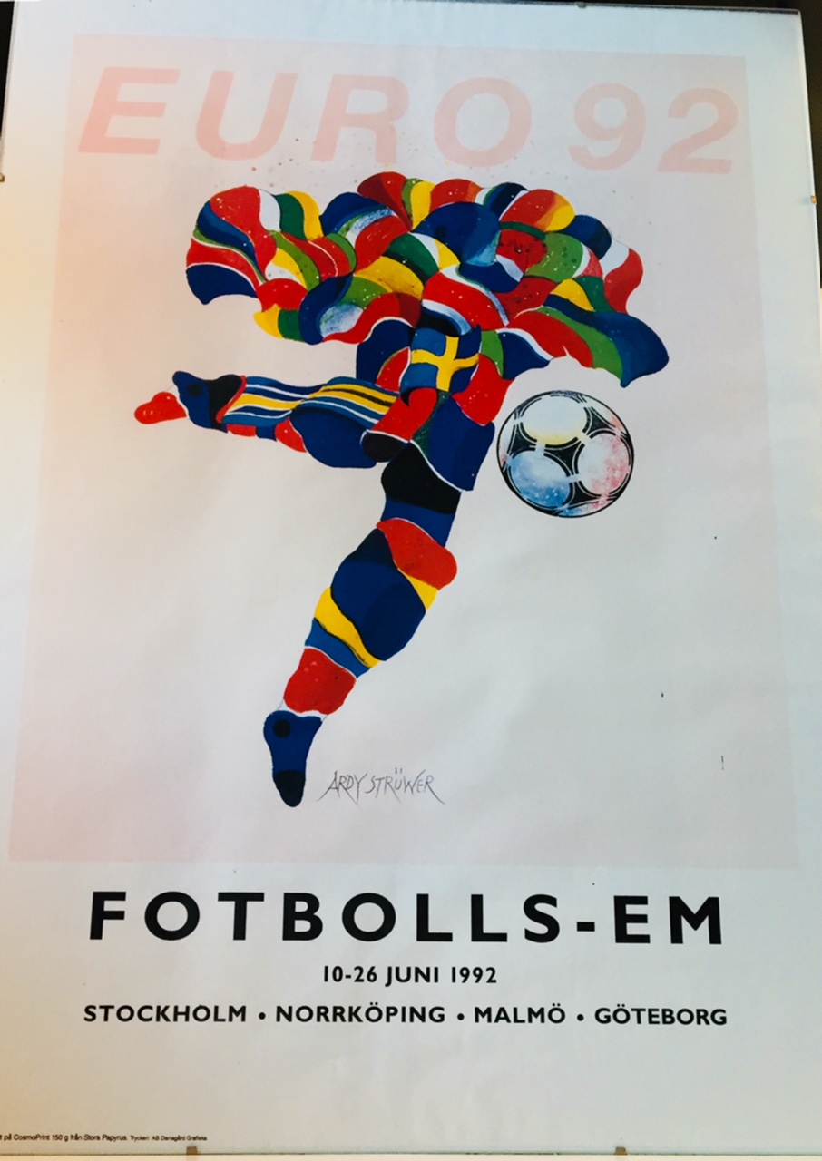 plakat fra Fodbold EM i 1992 retro-design.dk